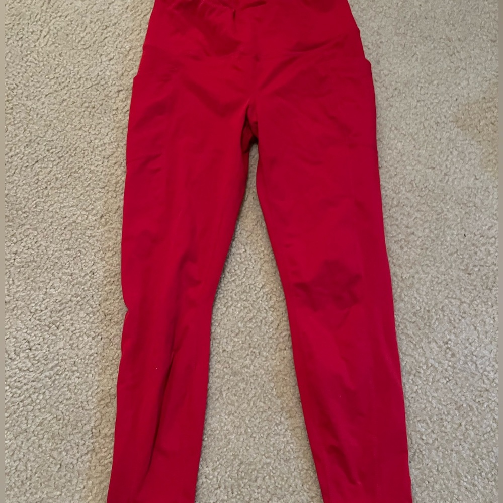 Red Leggings, with phone pocket
